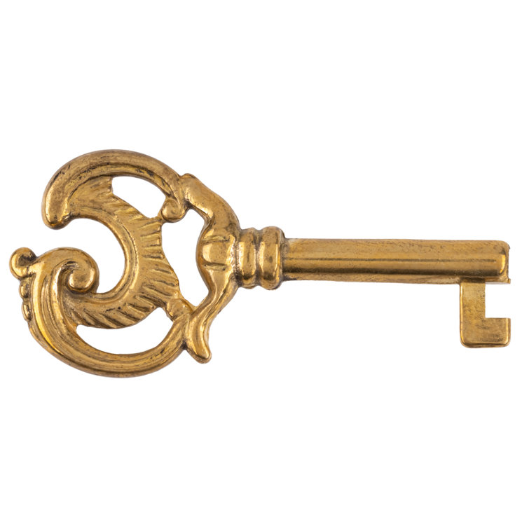 UNIQANTIQ HARDWARE SUPPLY Solid Brass Hollow Barrel Skeleton Key For